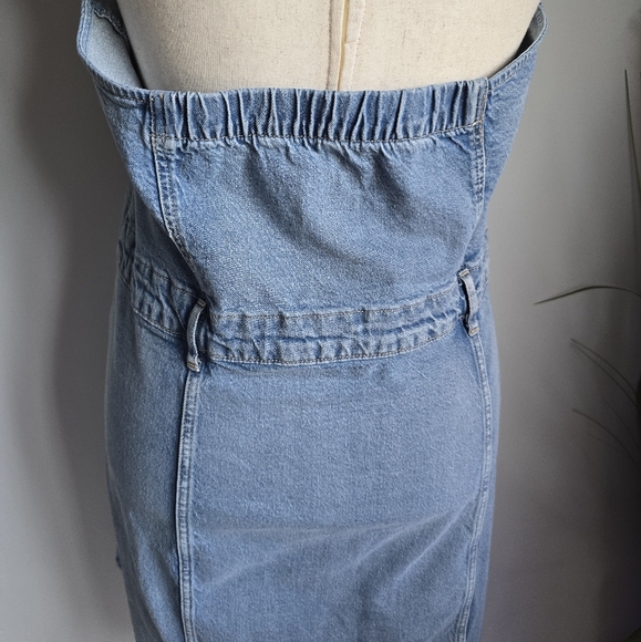 GAP, Button Front Denim Halter Medium Wash Blue Washwell Jean Dress, Size 18 - Picture 6 of 10